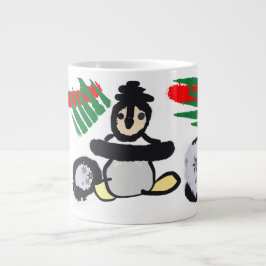 Pinguin-Felsen-Weihnachten Jumbo-Tasse