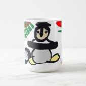Pinguin-Felsen-Weihnachten Kaffeetasse (Mittel)