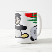 Pinguin-Felsen-Weihnachten  Kaffeetasse (VorderseiteRechts)