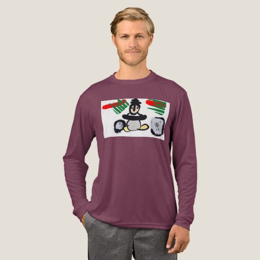 Pinguin-Felsen-Weihnachten Tri-Blend Shirt (Volle Vorderseite)