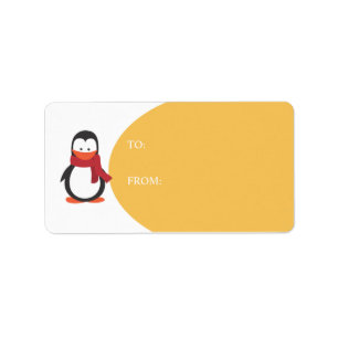 Pinguin-Feriengeschenk Umbau-Ringelblume Adressaufkleber