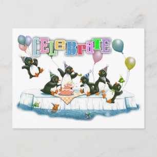 Pinguin-Festkarte Postkarte