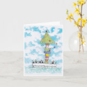Pinguin Filled Christmas Card Karte (Gelbe Blume)