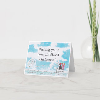 Pinguin Filled Christmas Card Karte