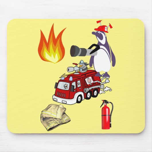 Pinguin Fireman Mouse Pad! Mousepad (Vorne)