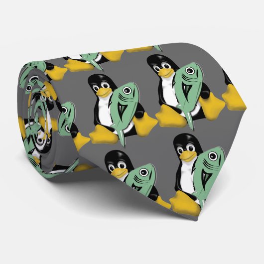 PINGUIN-FISCHE LINUXS TUX KRAWATTE (Gerollt)