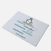 Pinguin-Fischen für Kompliment-Metapher Fußmatte (Schrägansicht)