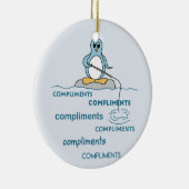 Pinguin-Fischen für Kompliment-Metapher Keramik Ornament (Rechts)