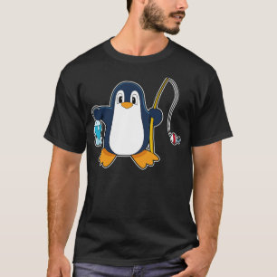 Pinguin Fisher Angelrute Fisch T-Shirt