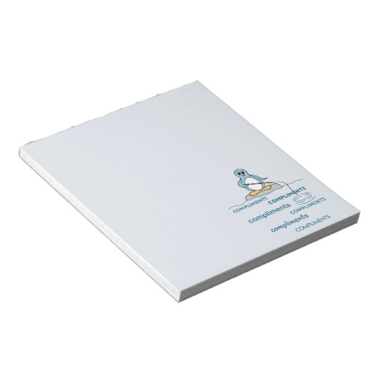 Pinguin Fishing for Compliments Metapher Notizblock (angewinkelt)