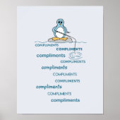Pinguin Fishing for Compliments Metapher Poster (Vorne)