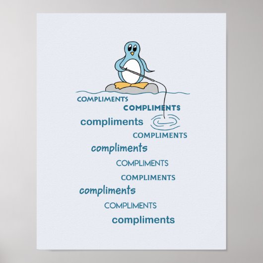 Pinguin Fishing for Compliments Metapher Poster (Vorne)