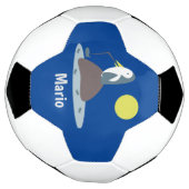 Pinguin Fishing Monogram Name Soccer Ball (Gedreht)
