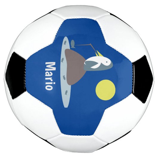 Pinguin Fishing Monogram Name Soccer Ball (Gedreht)