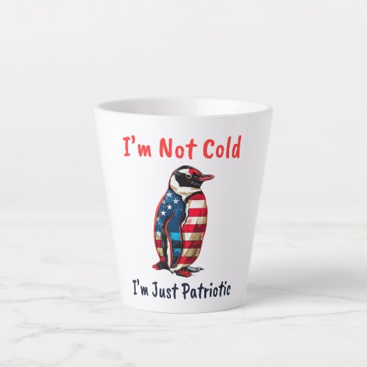 Pinguin Flag America Milchtasse (Vorderseite)