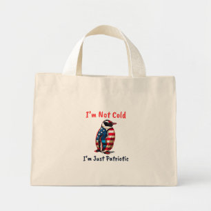 Pinguin Flag America Mini Stoffbeutel
