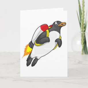 Pinguin fliegt Jetpack Karte