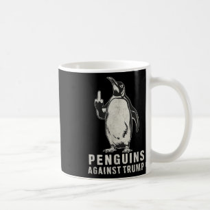 Pinguin Flippers Hoch Mittelfinger Pinguine gegen Kaffeetasse