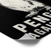 Pinguin Flippers Hoch Mittelfinger Pinguine gegen Poster (Ecke)