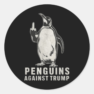 Pinguin Flippers Hoch Mittelfinger Pinguine gegen Runder Aufkleber