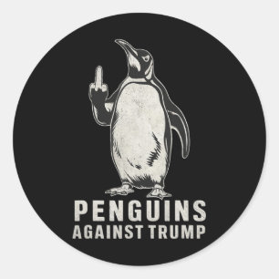 Pinguin Flippers Hoch Mittelfinger Pinguine gegen Runder Aufkleber