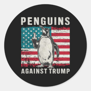 Pinguin Flippers Middle Finger Pinguine gegen Tr Runder Aufkleber