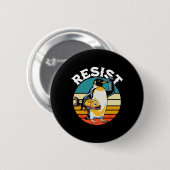 Pinguin Flippers Up widersteht lustigen Pinguinen  Button (Vorne & Hinten)