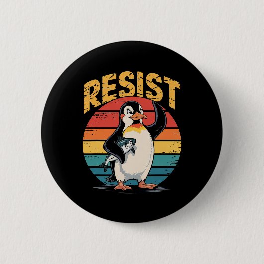 Pinguin Flippers Up widersteht lustigen Pinguinen Button (Vorderseite)