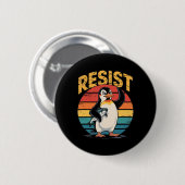 Pinguin Flippers Up widersteht lustigen Pinguinen Button (Vorne & Hinten)