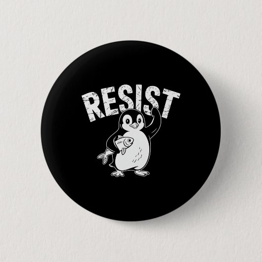 Pinguin Flippers Up widersteht lustigen Pinguinen  Button (Vorderseite)