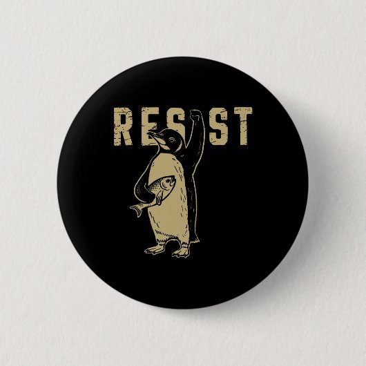 Pinguin Flippers Up widersteht lustigen Pinguinen Button (Vorderseite)