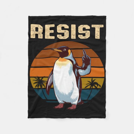 Pinguin Flippers Up widersteht lustigen Pinguinen Fleecedecke (Vorderseite)