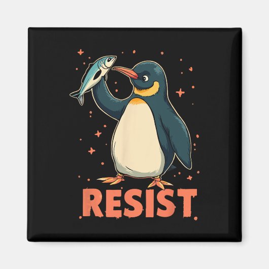 Pinguin Flippers Up widersteht lustigen Pinguinen Magnet (Vorne)