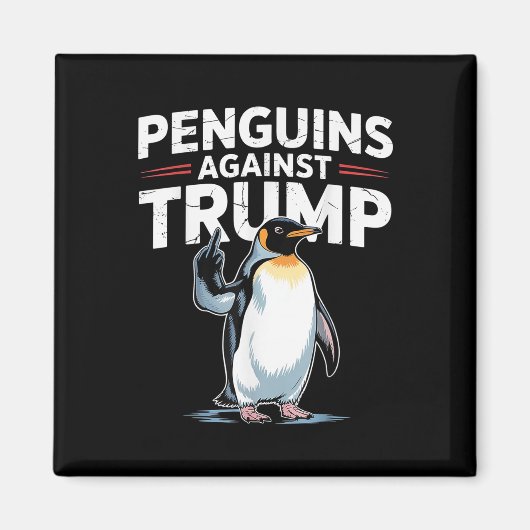 Pinguin Flippers Up widersteht lustigen Pinguinen  Magnet (Vorne)