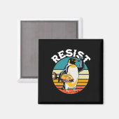 Pinguin Flippers Up widersteht lustigen Pinguinen  Magnet (Vorderseite/Rückseite)