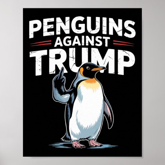 Pinguin Flippers Up widersteht lustigen Pinguinen Poster (Vorne)