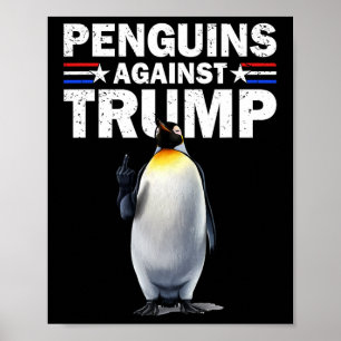 Pinguin Flippers Up widersteht lustigen Pinguinen Poster