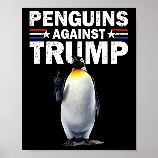 Pinguin Flippers Up widersteht lustigen Pinguinen Poster (Vorne)