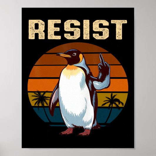 Pinguin Flippers Up widersteht lustigen Pinguinen  Poster (Vorne)