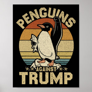 Pinguin Flippers Up widersteht lustigen Pinguinen Poster