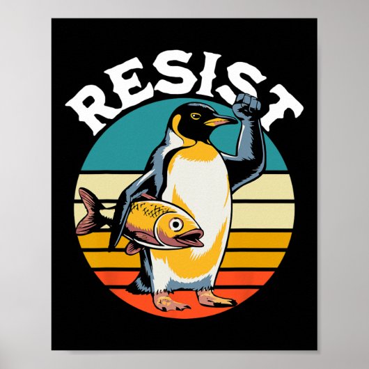 Pinguin Flippers Up widersteht lustigen Pinguinen  Poster (Vorne)