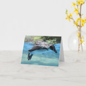 Pinguin-Floss Karte (Gelbe Blume)