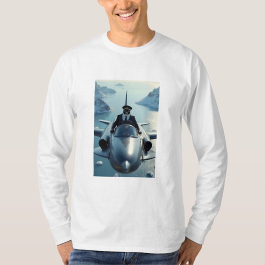 Pinguin Flugzeug Pilot T - Shirt (Vorderseite)