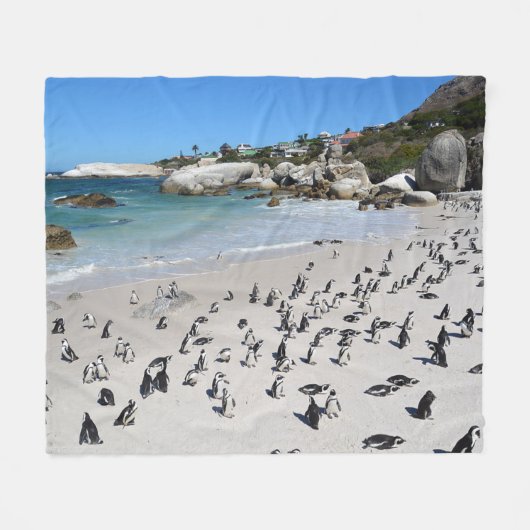 Pinguin-Flussstein-Strand | Südafrika Fleecedecke (Vorderseite (Horizontal))