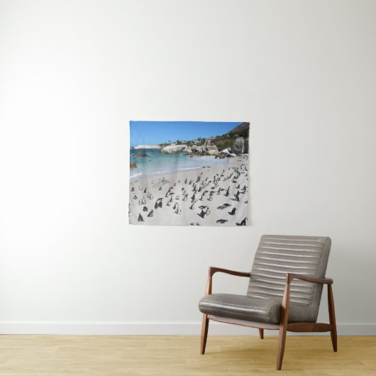 Pinguin-Flussstein-Strand | Südafrika Wandteppich (Beispiel (Horizontal))