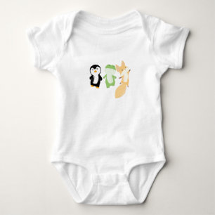 Pinguin Fox Frog Funny Animals Kinder Baby Strampler