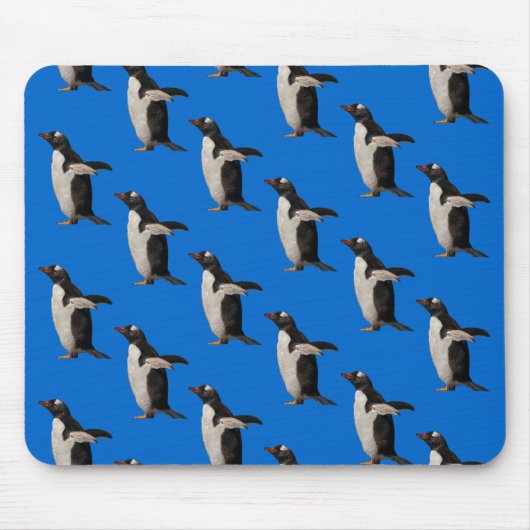 Pinguin Frenzy Mousemat (blau) Mousepad (Vorne)