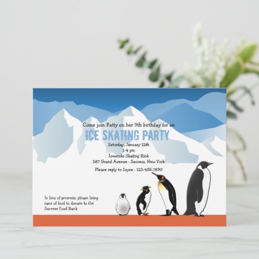 Pinguin-Freunde Einladung (Stehend Vorderseite)