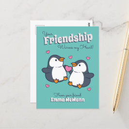 Pinguin Freundschaft Valentine Postkarte Cartoon