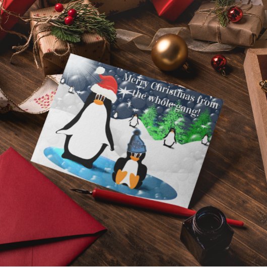 Pinguin frohe Weihnachten von der ganzen Gang!